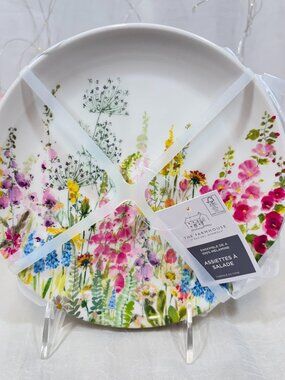 Rachel Ashwell Melamine Floral Garden Salad Plates set of 4 New